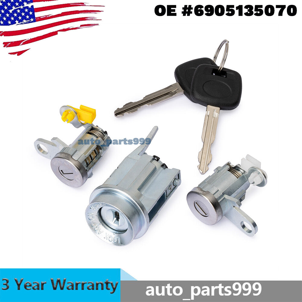 Illuminated door lock key ring set for Tacoma 95-04, compatible with 2-key design. n
