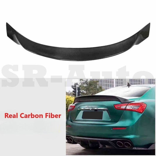 Real Carbon for Maserati Ghibli S Q4 4-Door 2014-16 Rear Trunk Spoiler Lip Wing n