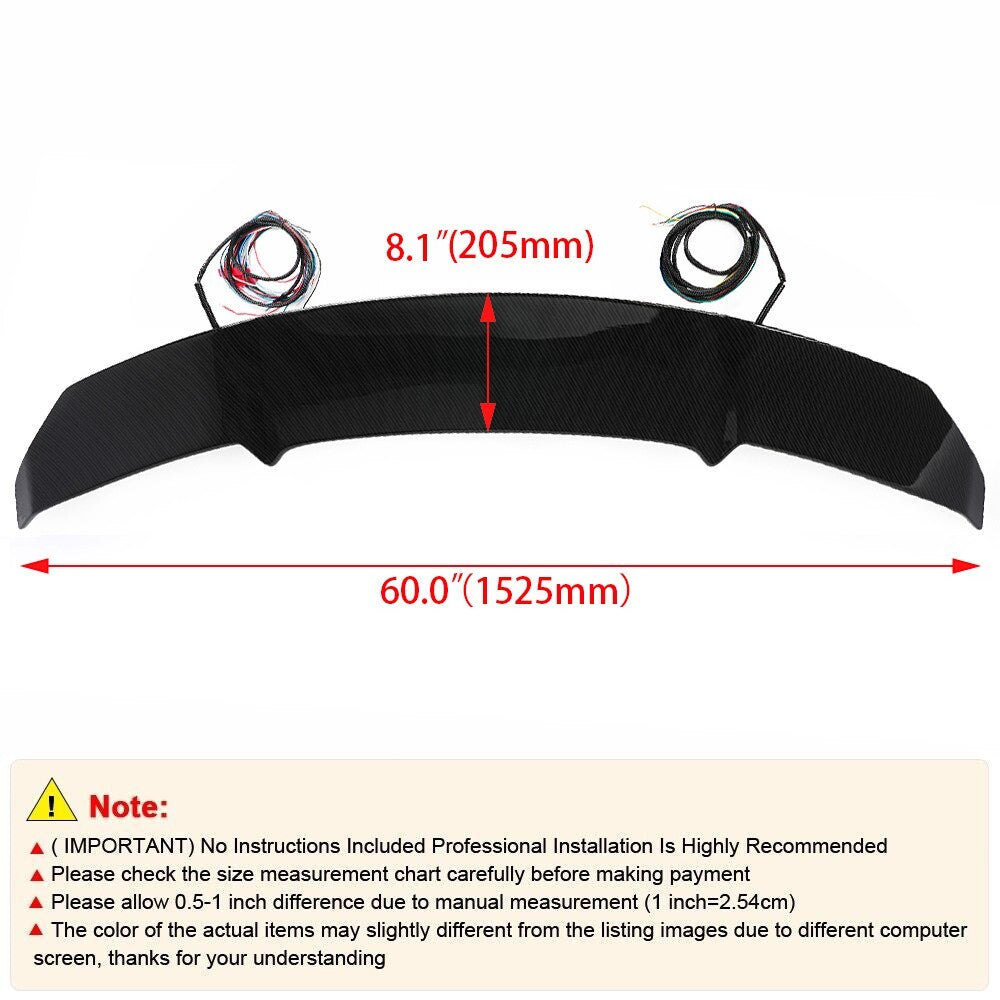 Automatic Adjustable ABS Carbon Fiber Spoiler Wing for Tesla model 3 2017-2024