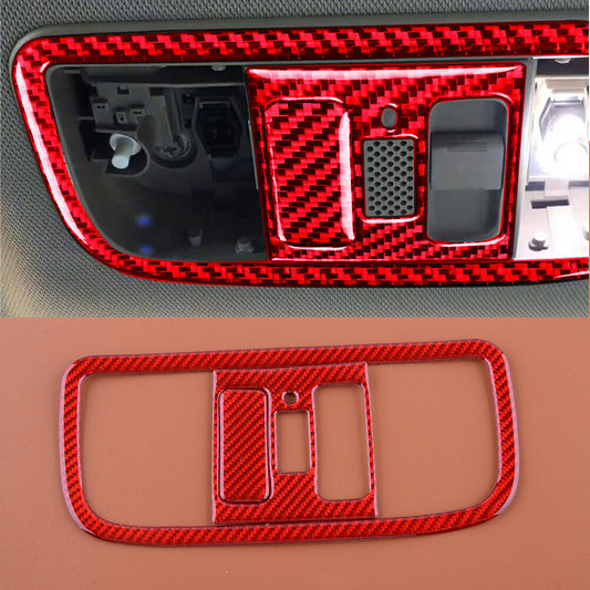 Car Red Carbon Fiber Reading Light Panel Cover Trim Sticker Fit for for Honda for Civic v