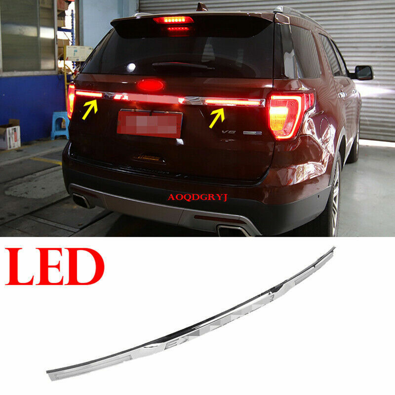 for Ford Explorer 16-19 Rear Door Tailgate Trunk Molding Trim Strip W/LED Badge