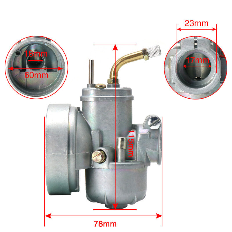 17mm BING SRC 1/17/54 Carburetor Carb For Dirty Bike Mope Air Intake Fuel Part Q