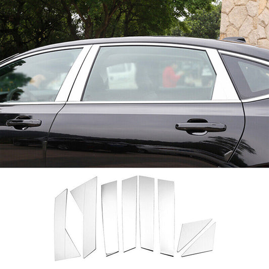 Chrome Pillar Posts for Volvo S90 2017-2022 8pc Set Door Trim Mirror Cover Kit