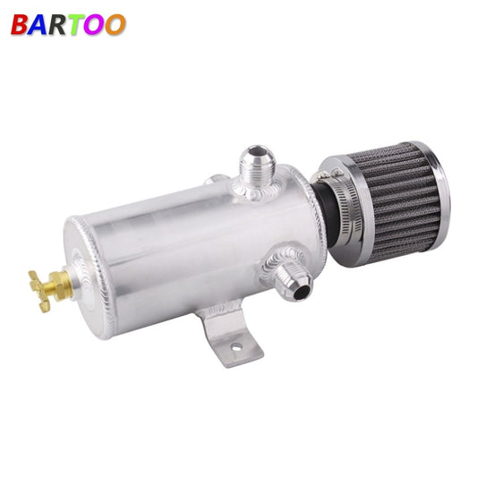 Aluminum 3-AN10 port Oil Catch Tank Can Baffled Breather Filter 750ml Reservoir