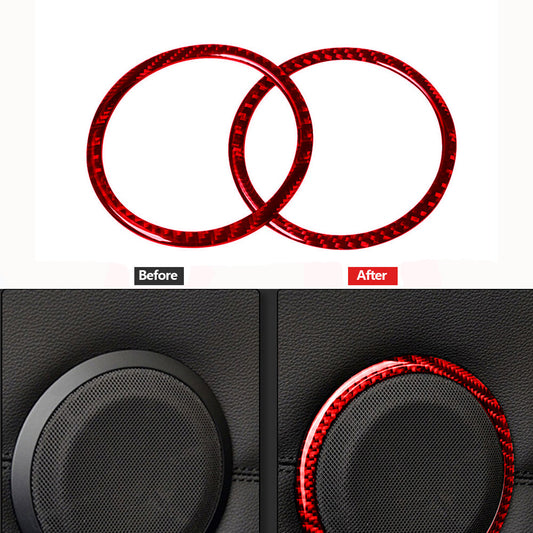 Red carbon fiber door speaker circuit speaker panel for BMW E90 2005-12