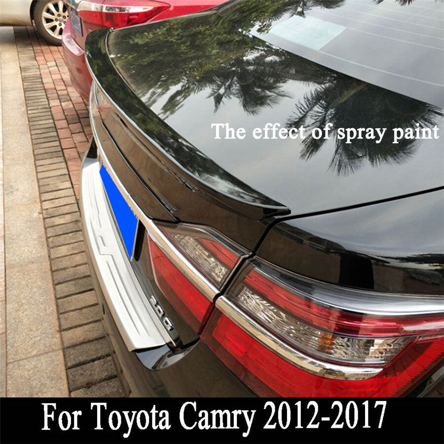 Rear Trunk Spoiler Lip Tail Wing Lid ABS Primer Black for Toyota for Camry 2012-2014 Q