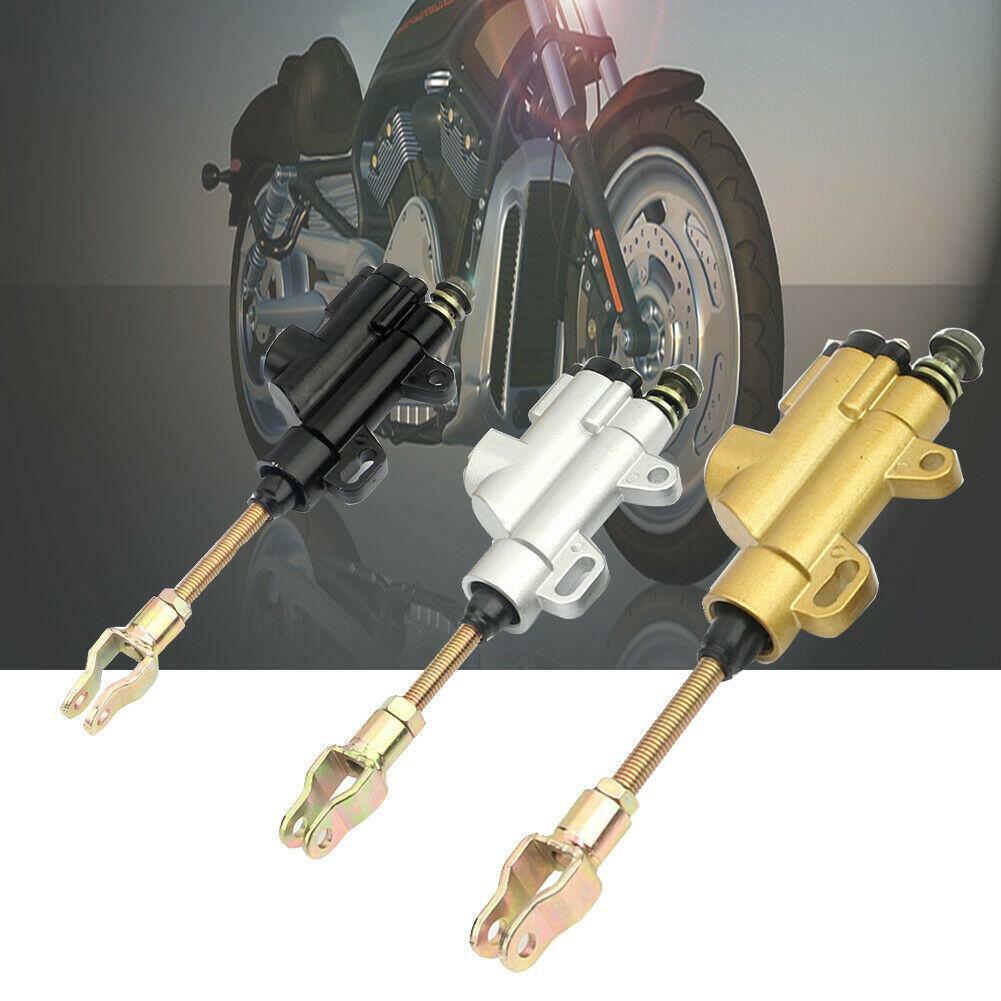 Silver metallic rear foot brake master cylinder pump for motorcycles, all-terrain vehicles, and off-road bicycles - n