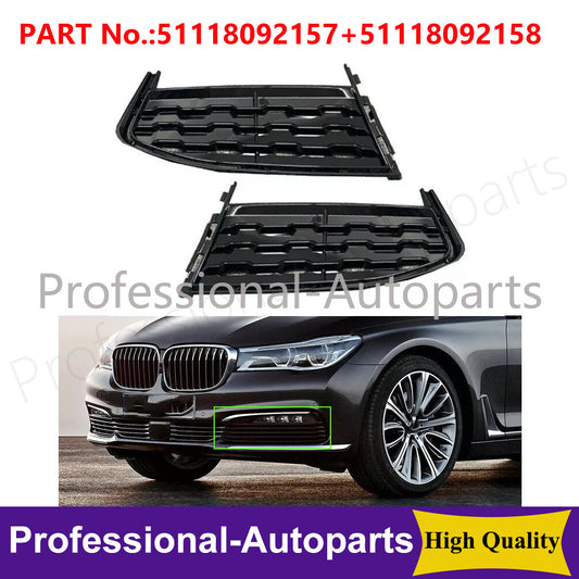 1 pair of front bumper fog light grille covers for BMW 7 Series G11 G12 2015-2020
