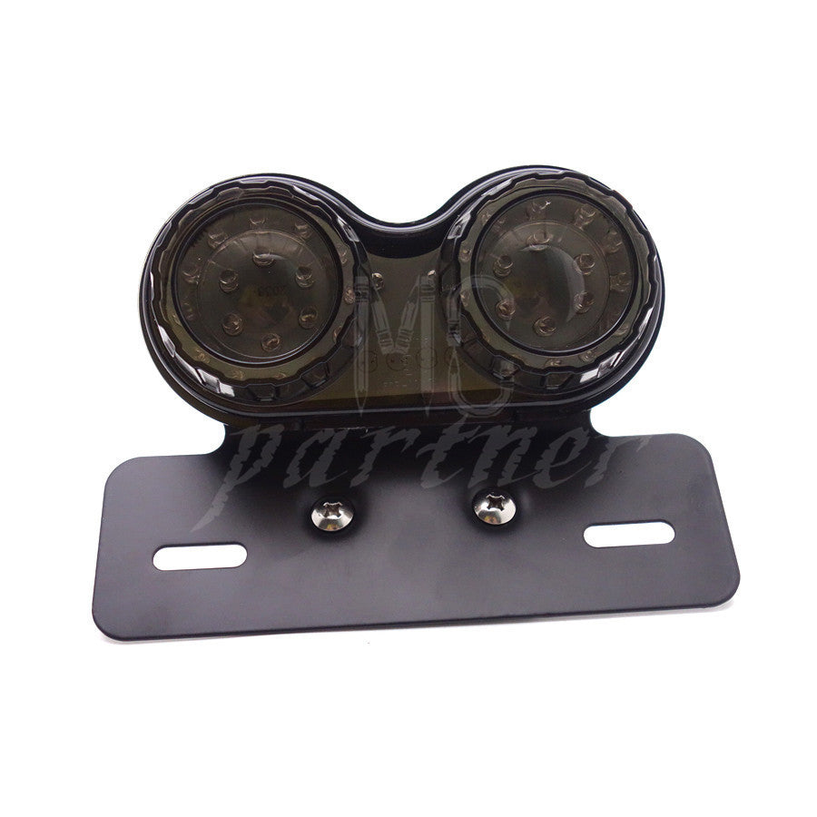 New Smoke LED Twin Dual Tail Turn Signal Brake License Plate Integrated Light Q
