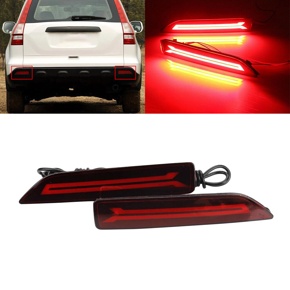 2X Rear Bumper Reflector Brake Light For City 2012-2014 CRV 2007-09 BRV 2015-16 Q
