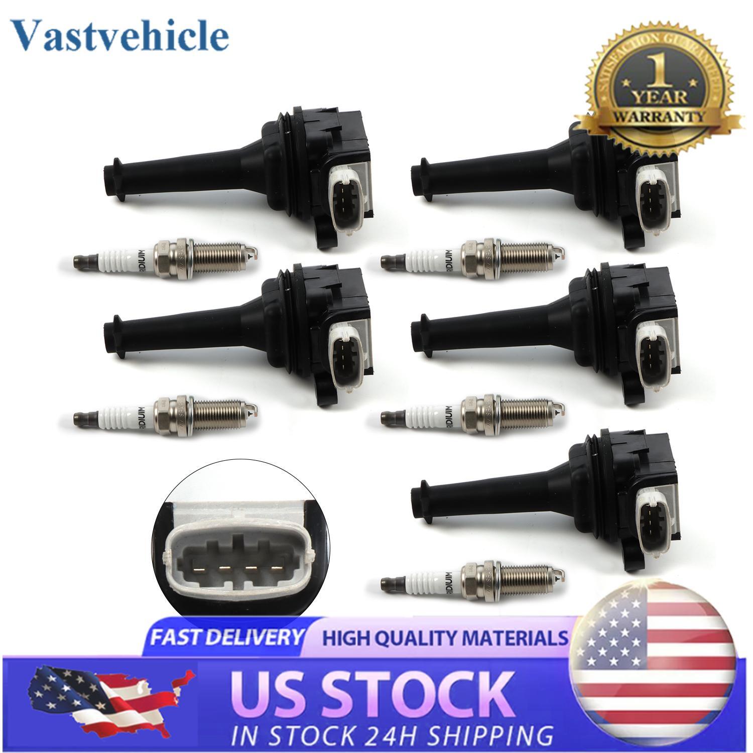 5pcs ignition coils+ 5pcs Iridium Spark Plugs for 2008-2012 for Volvo C30 UF517+6619