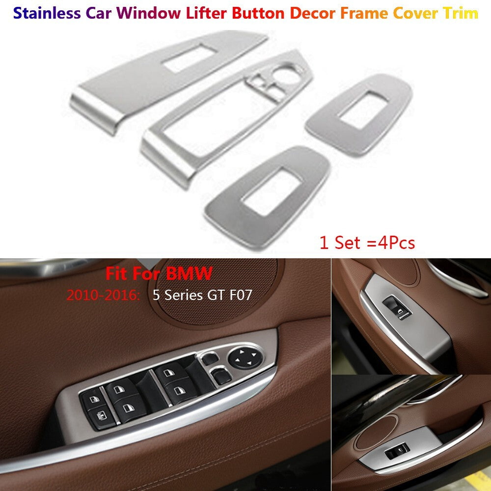 Stainless for BMW 5 Series GT F07 Car Door Window Lift Switch Panel Cover Trims
