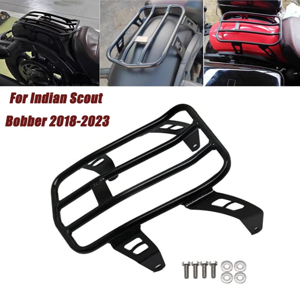Black Rear Solo Luggage Rack For Indian Scout Bobber Sixty / Twenty 2020-2024