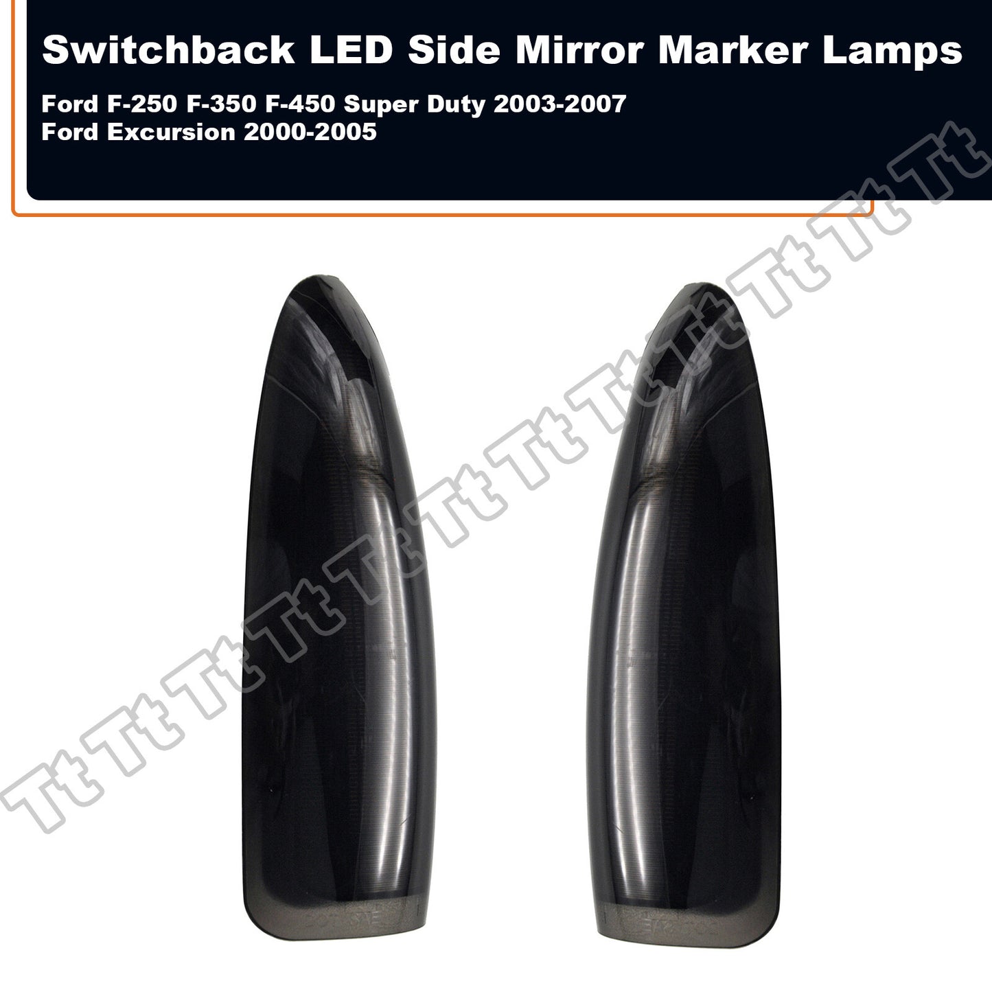 Amber/White LED Side Mirror Light Smoked Lens Fits 2003 - 2007 for F250 F350 F450 - v