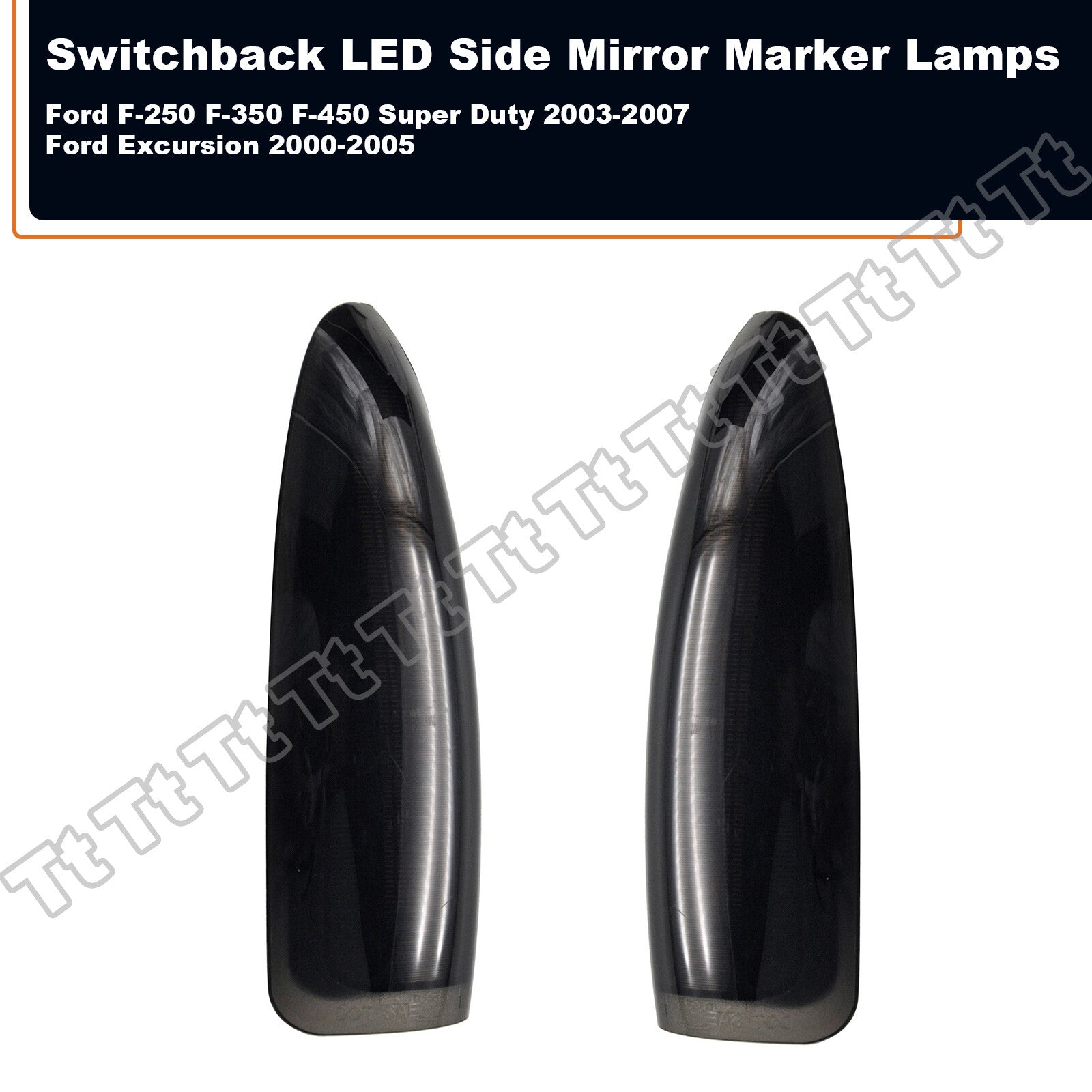 Amber/White LED Side Mirror Light Smoked Lens Fits 2003 - 2007 for F250 F350 F450 - v