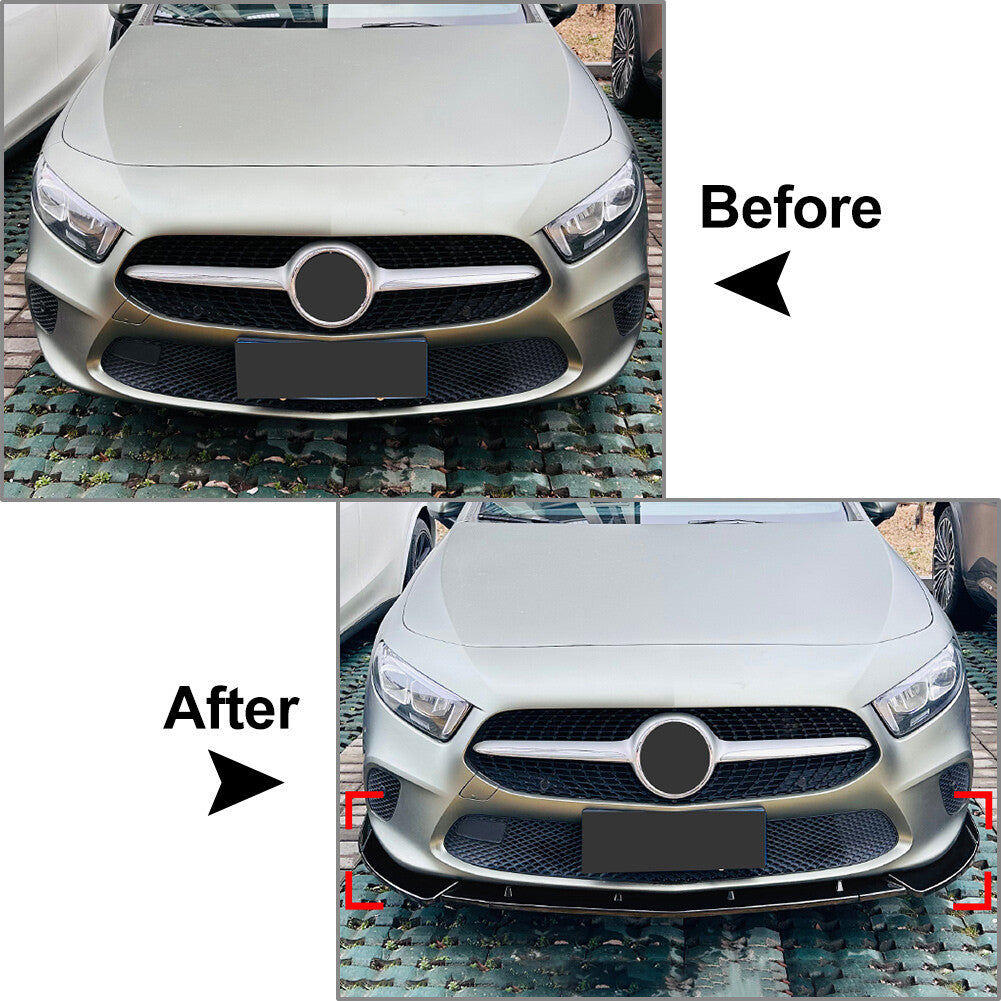 Front Bumper Spoiler Splitter Lip for Mercedes-Benz A-Class W177 V177 2018-2022