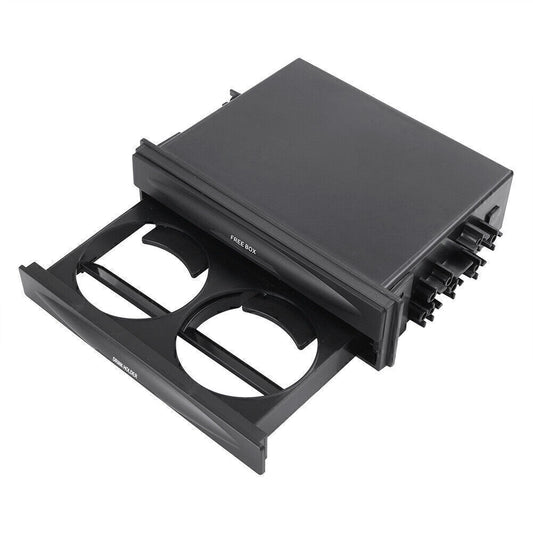 Car Double Din Radio Pocket Installation Dash Storage Box Cup Holder Universal Q