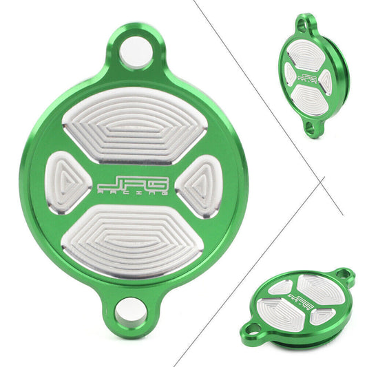 Dirt Bike CNC Oil Filter Cover Caps Green Fit for Kawasaki KX450F 2016-2018 Green Q