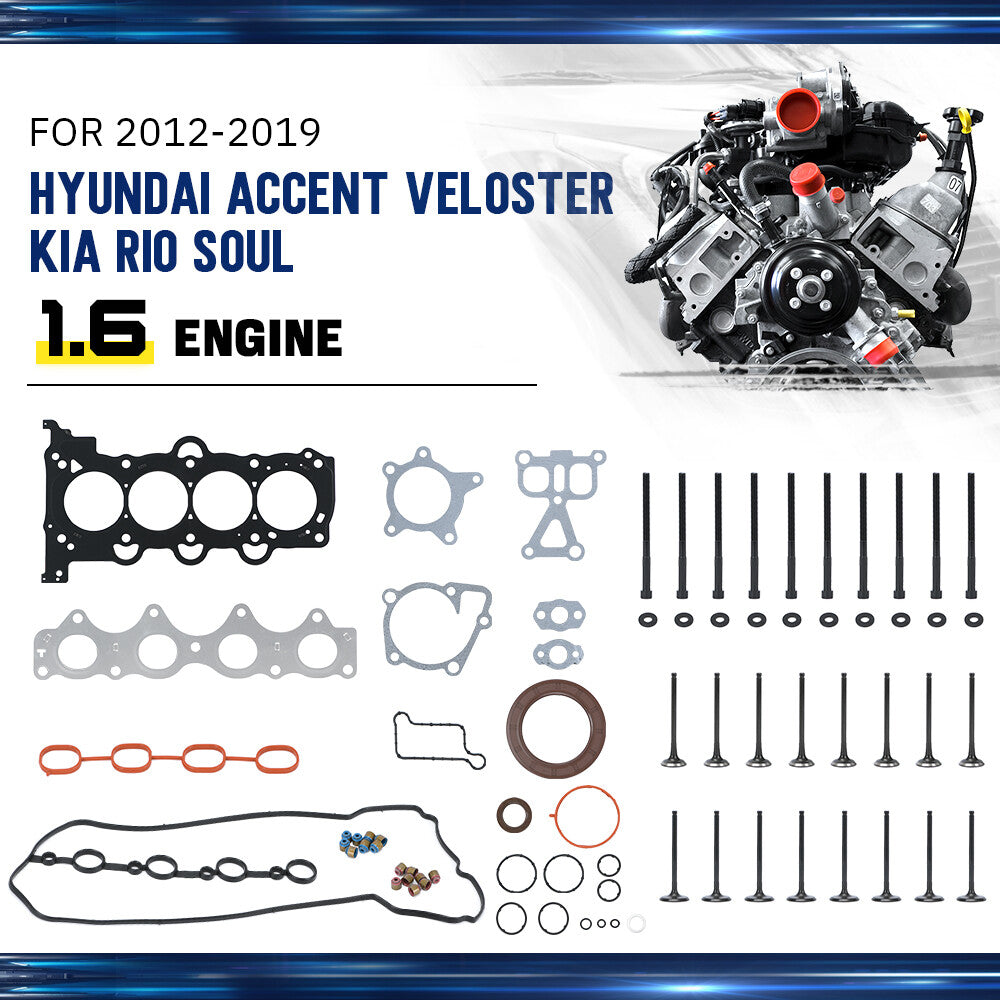 Head Gasket Set Head Bolt Kit For 2012-2019 for Hyundai for Kia Accent Rio Soul 1.6L L4