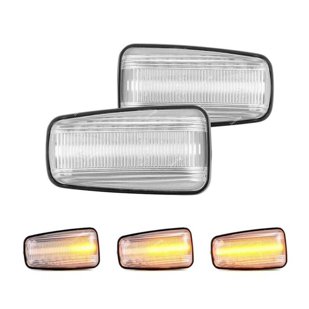 2Pcs Dynamic LED Turn Signal Side Light Indicator Clear for Peugeot for Fiat for Citroen Q