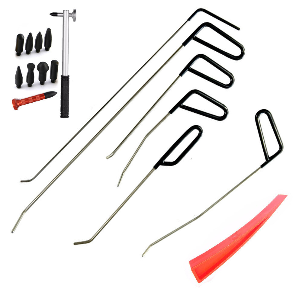 PDR - Auto Dent Repair Rods, Dent Repair Hooks, Push Rods And Hammer v