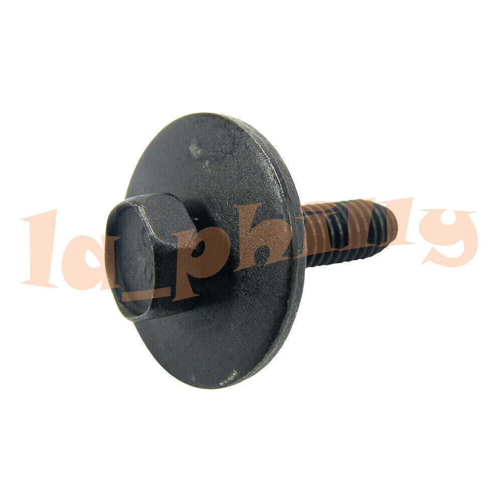 20 Pcs M6-1.0 x 25mm Long- 10mm Hex Body Bolts  U-nut Clips Fit For Truck Black