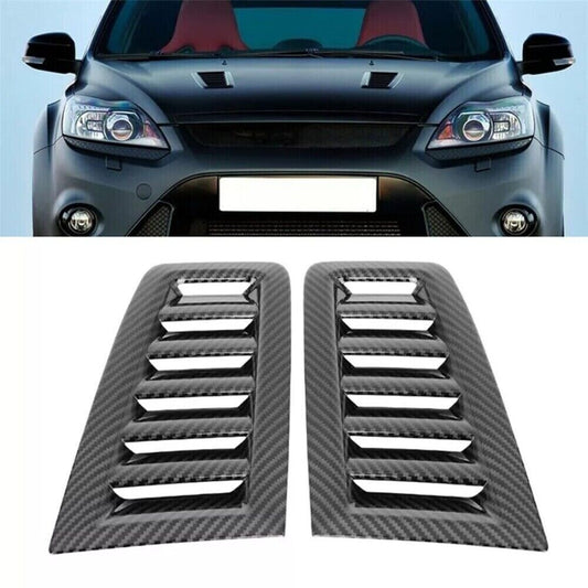 2x RS Style Bonnet Vents Universal Exterior Accessories Carbon Fiber ABS Parts n