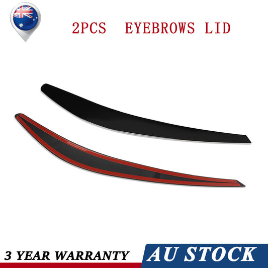2x For 13-18 for Holden VF Commodore Sedan Black Head Light Eyelids Eyebrows Lid AU