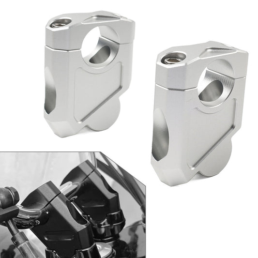 Silver Motorcycle 28mm 1 1/8 Handlebar Mount Clamp Riser fit for Suzuki for Kawasaki Q