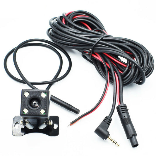 4LED Car Reverse Parking Rear View Camera 2.5mm Jack Port 5 Pin Fit For Dash Cam