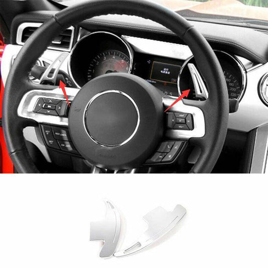 for Ford for Mustang 2015-2022 Silver Aluminum Steering Wheel Shift Paddle Extension