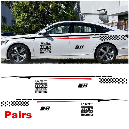 Black/Red Car Sticker Graphics Side Door Full Body Vinyl Decals Auto Decoration