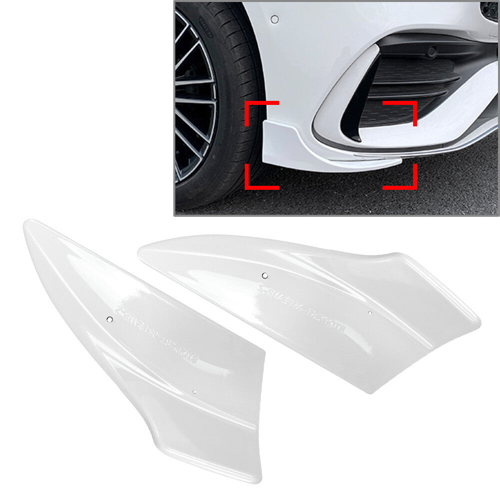 for Benz C Class W206 Sedan Splitter Air Vent Intake Lower Spoiler Canards White