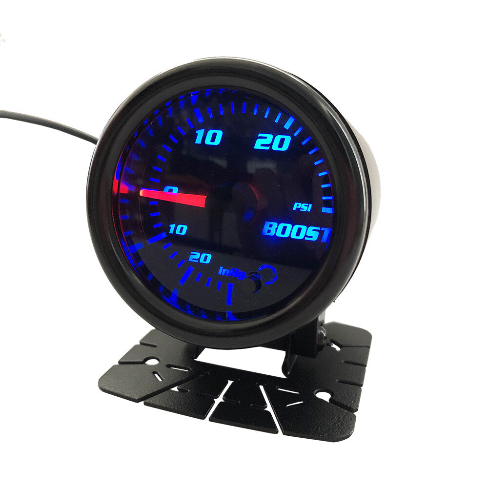 2 52mm Turbo Boost Meter 7 Color T0-30 PSI Pressure Vacuum Boost Gauge W/ Cup