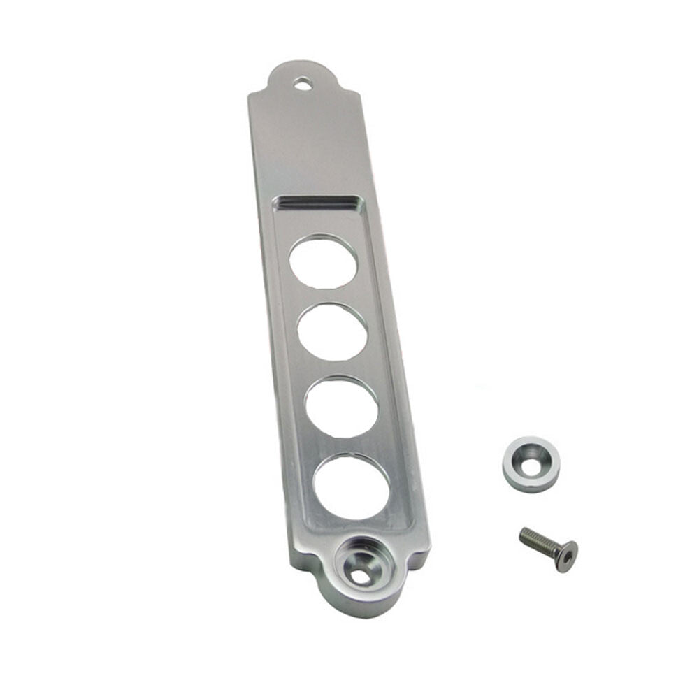 Silver Car Battery Tie Down Bracket Clamp Holder 45 x 210mm 4 Hole Q