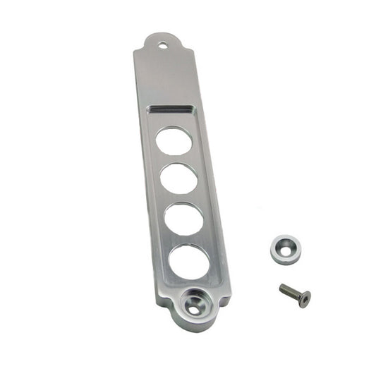 Silver Car Battery Tie Down Bracket Clamp Holder 45 x 210mm 4 Hole Q