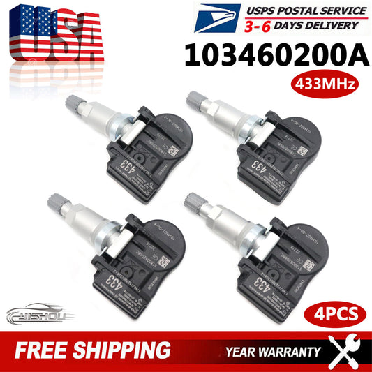 Set 4PCS TIRE PRESSURE SENSOR TPMS NEW for TESLA MODEL 3 S X 433MHZ 103460200A