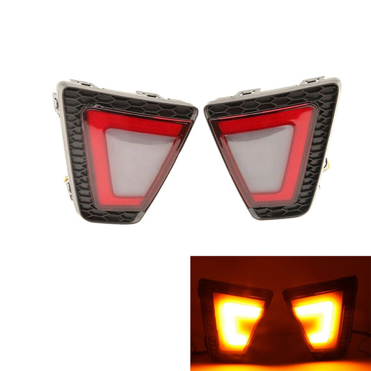 2x Rear Bumper Lights Fog Lamp Reflector LED Tricolor for Honda Jazz Fit 2014-17 Q