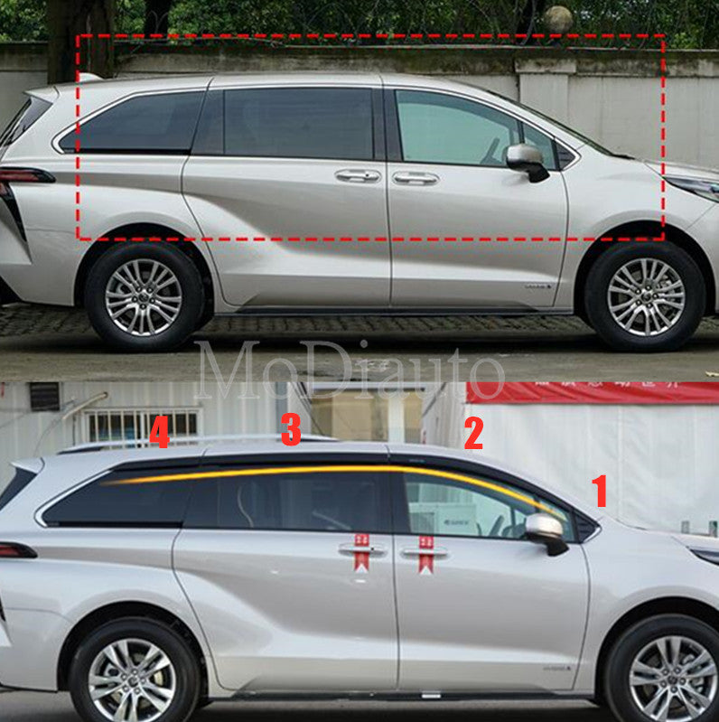 for Toyota for Sienna 2021-24 Black Trim Window Visors Sun Rain Guard Vent Cover New