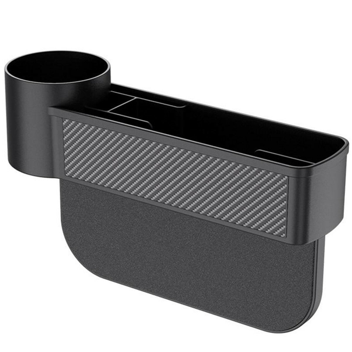 Carbon Fiber Look Car for Seat Gap Storage Box Cup Drink Holder Debries Organizer