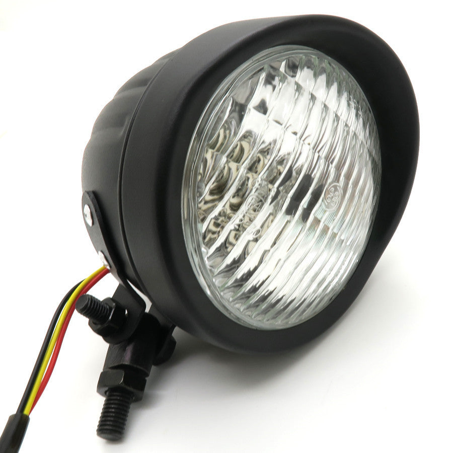 Black Clear Lens Metal Retro Front Headlight for Harley Cafe Racer Bobber Custom Q