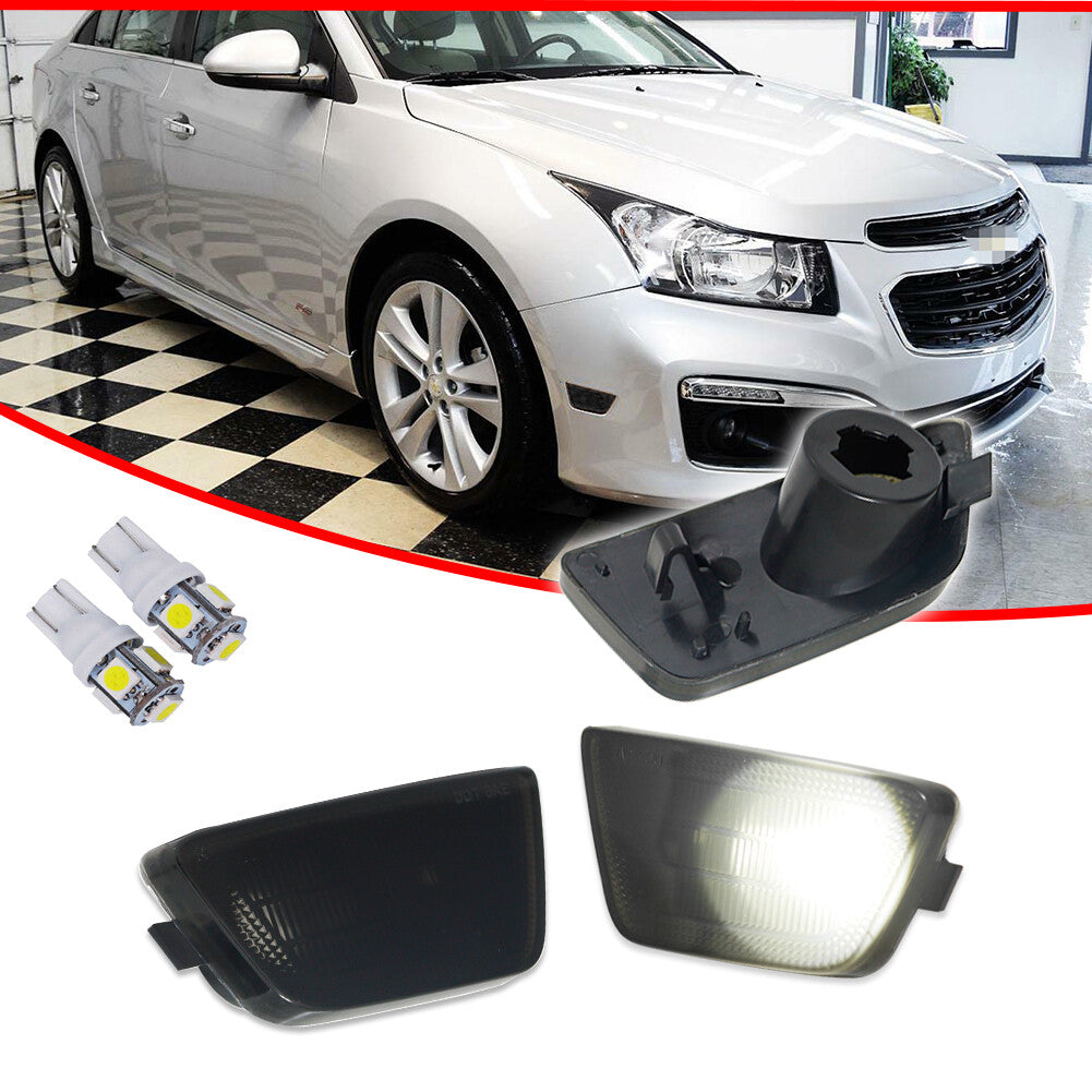 Euro Style Smoked Front Side Markers White LED Kit for 2011 - 2015 for Cruze - v