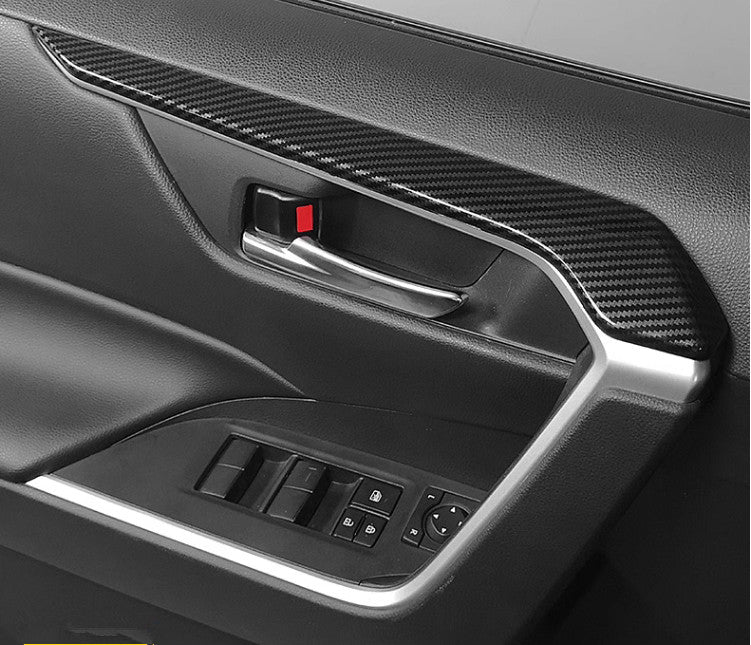 Carbon Fiber Interior Door Molding Strip Decor Trim for Toyota RAV4 2019-2025