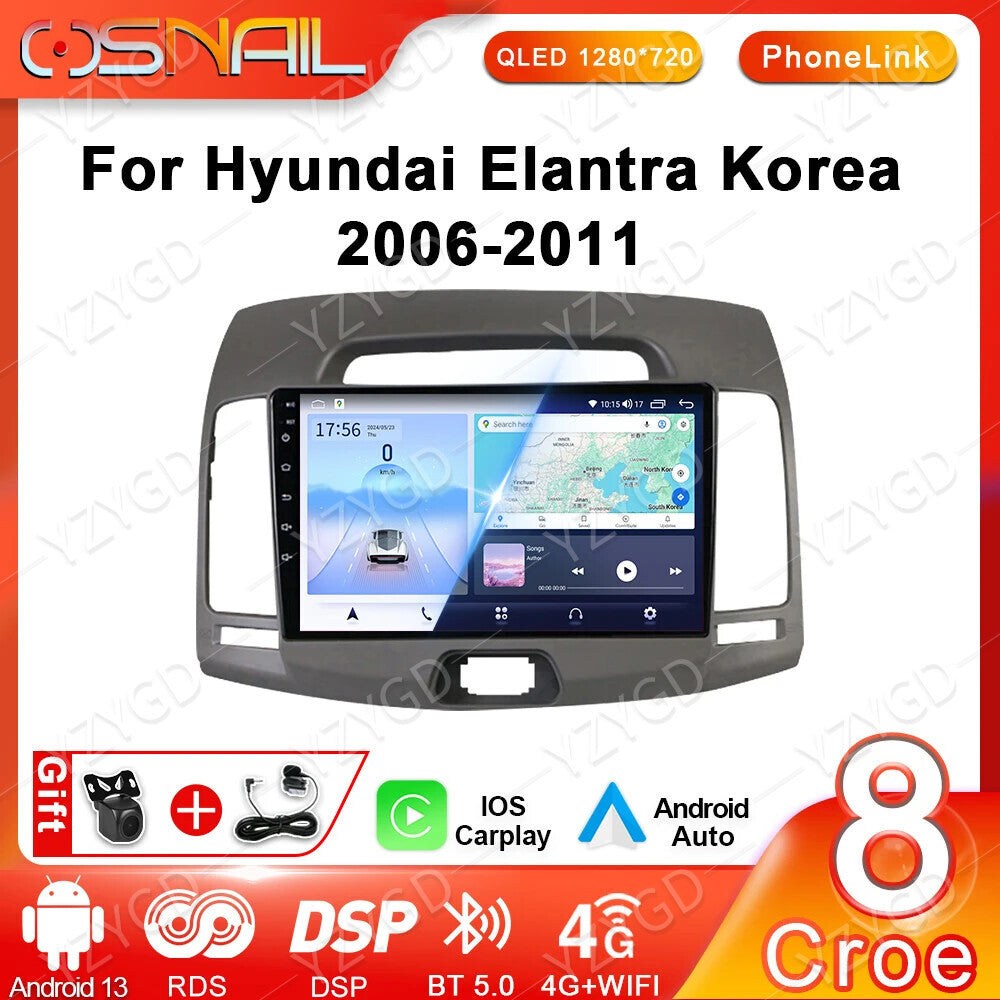 for Hyundai for Elantra 4 HD 2006-2011 Car Radio Android Carplay Video Player Screen