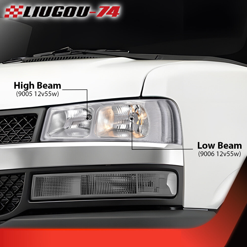 Fits 03-19 for Express for GMC Savana Van for CHRome/Clear Headlights Headlamp 2 pcs - v
