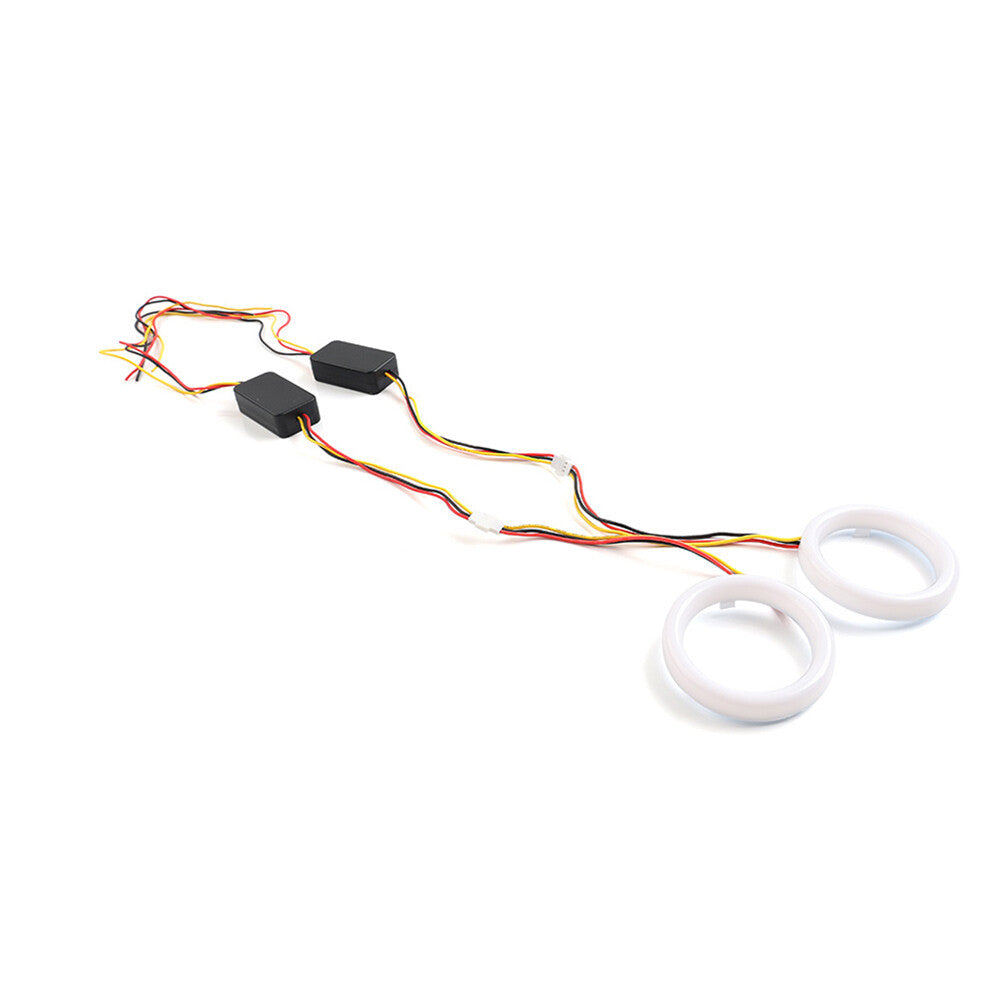 2x 70MM White Amber Switchback LED Angel Eyes Halo Rings Car Headlight Retrofit