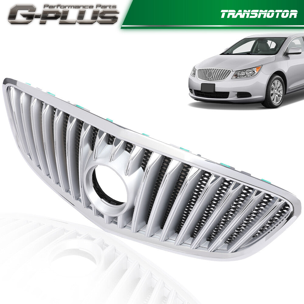 Fits 2010 - 2013 for Buick LaCrosse Front Upper Bumper Grill for CHRome Grill Silver - v