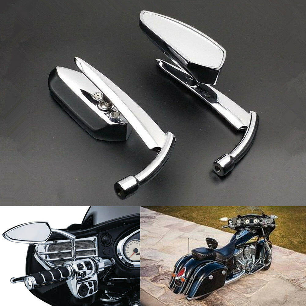 2X Motorcycle Chrome Blade Rearview Side Mirror for Harley for Kawasaki for Yamaha for Honda