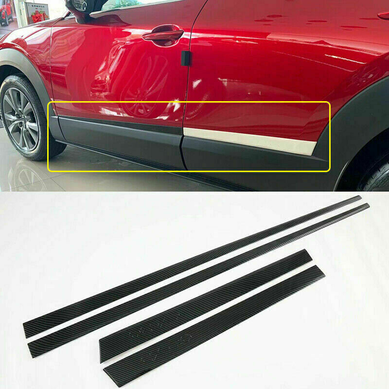 for Mazda CX-30 2020-22 Carbon Fiber ABS Side Door Body Molding Strip Trim Guard