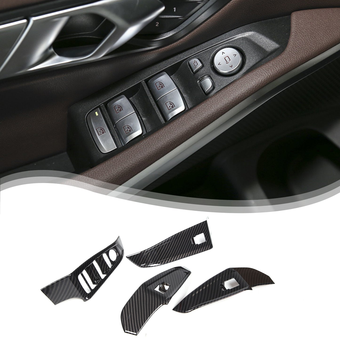 Carbon fiber ABS door and window switch cover for 3 2020 - 2022 (4pcs) n